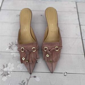 Casadei Blush Suede Heels